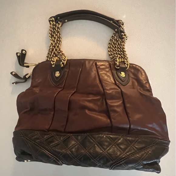 Marc Jacob’s 2000’s Double Gold Chain Shoulder Bags in Maroon